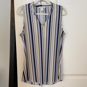 White House Black Market Multicolor Striped Sleeveless Blouse